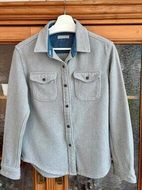 Gray Cotton Overshirt Jacket Women's Size S